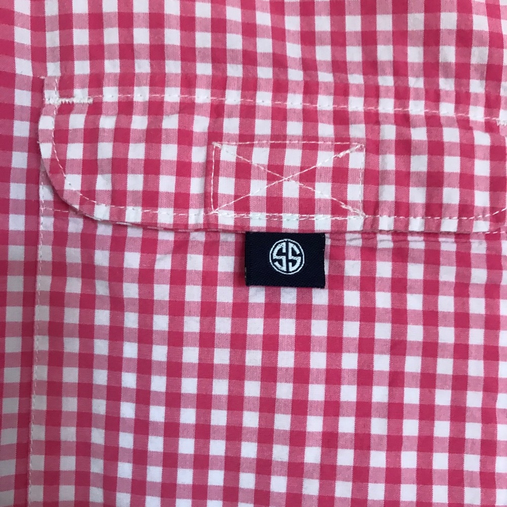 Simply Southern Pink Gingham Dock Fishing Shirt - Picture 3 of 10